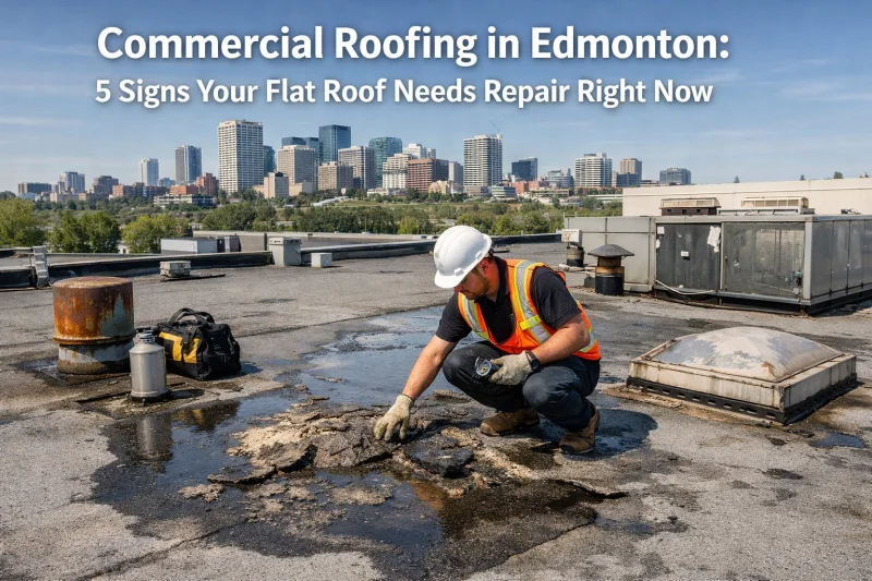 Commercial Roofing in Edmonton: 5 Signs Your Flat Roof Needs Repair Right Now